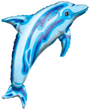 Dolphin Mylar Balloon, blue 37